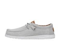 HEYDUDE Herren Wally Gewaschenes Canvas, Herrenschuhe, Schlupf-Loafer, Bequem & Leicht, Dunkelgrau, 42 EU