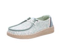 HEYDUDE - Wendy Espadrille Retro Palm, Zapatos sin Cordones para Mujer, Celadon Green/White, 40