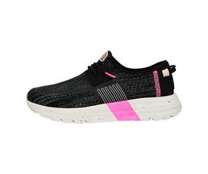 HEYDUDE Sirocco Sport Stripe Sneaker Damen - Sneakers mit Easy-on Lace System, Black, 40