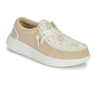 HEYDUDE Slip on Wendy COMF Suede Crochet in Beige 39