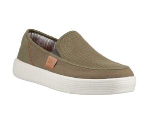 HEYDUDE Sunapee Küstenlinie Baumwollmischung Herren Olive Loafers EU 47.5 / UK 12