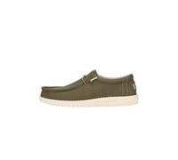 HEYDUDE Wally Classic Herren - Slip-on Schuhe - Mokassin-Stil, Olive, 42