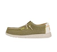 HEYDUDE Wally Coastline Jute Herren - Slip on Schuhe - Mokassin Stil, Olive, 44