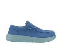 HEYDUDE Wally Comf Herren-Slipper aus Wildleder, leichte Herren-Freizeitschuhe, extra Plüsch-Zwischensohlenpolsterung für den täglichen Gebrauch, Suede Faded Denim/Cloud Blue, 44 EU