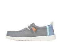 HEYDUDE Wally Craft Linen Monument Grey/Faded Denim, Größe 47, Herrenschuhe, Slipper, bequem und leicht