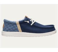 HEYDUDE Herren Wally Funk Summer Stitch Slip On Shoe | Leichter verstaubarer Reiseschuh mit elastischen Schnürsenkeln für einfaches An- und Ausziehen, Marineblauer Blazer/Mehrfarbig, 44 EU