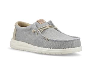 HEYDUDE Wally Geflochtene Polyester Herren Flanell Grau/Olive Grau Mokassinschuhe EU 47.5 / UK 12