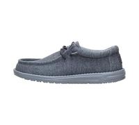 HEYDUDE Wally Herren-Schlupfschuhe aus Stretch-Jersey, leicht, bequem, Reiseslipper mit elastischen Schnürsenkeln, Dunkelgrau, 41 EU