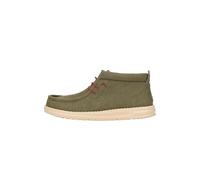HEYDUDE Wally Mid Waxed Canvas Herren - Slip-On Schuhe - Ankle Boots, Olive, 45
