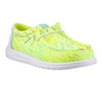 HEYDUDE Wally Party Mesh Polyester Herren Mokassin Schuhe Lime Punch/Weiß
