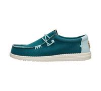 HEYDUDE Wally Geflochtene Polyester Herren Mokassins Schuhe in Tiefgrün/Hafen Grau EU 43 / UK 9