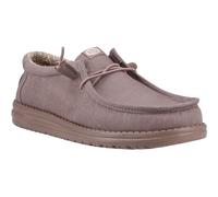 HEYDUDE Wally Stretch Canvas Baumwolle Herren Mokassins Schuhe in tiefem Taupe EU 44.5 / UK 10