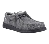 HEYDUDE Wally Stretch Mesh Polyester Herren Mokassin Schuhe in Granitgrau/Schwarz EU 44.5 / UK 10