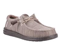 HEYDUDE Wally Stretch Mesh Polyester Herren Mokassins Schuhe in tiefem Taupe/Maulwurfsbraun EU 46 / UK 11