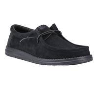HEYDUDE Wally Suede Wildleder Herren Schwarz Bootsschuhe EU 40,5 / UK 7