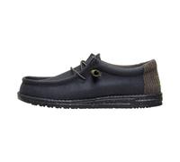 HEYDUDE - Wally Waxed Canvas - Herrenschuhe - Freizeitschuhe zum Hineinschlüpfen - Allwettertauglich - Schwarz/Schwarz, 45