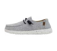 HEYDUDE Wendy Chambray Damen - Slip on Flache Schuhe - Mokassin Stil, White Blue, 36