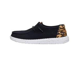 HEYDUDE Wendy Damen Wildcat Schlupfschuh | Leopardenmuster Obermaterial, elastische Schnürsenkel, Leichtgewichtler Reiseschuh