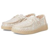 HEYDUDE - Wendy Espadrille Retro Palm, Zapatos sin Cordones para Mujer, Pale Pink/White, 40