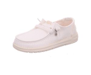 HEYDUDE Wendy Frayed Canvas Snow White für Damen, weiß, Größe 37 EU