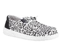 HEYDUDE Wendy Leopard Baumwollmischung Damen Schwarz/Grau Loafers EU 39/UK 6