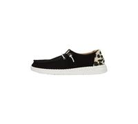 HEYDUDE Wendy Leopard Damen - Slip-on Flache Schuhe - Mokassin-Stil, Black/Leopard, 39