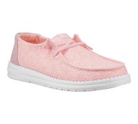 HEYDUDE Wendy Ösen-Schnürung Baumwollmischung Damen Hellrosa Mokassins Schuhe
