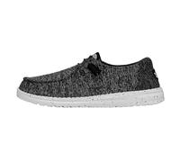 HEYDUDE Wendy Sport Knit Damen - Slip on Flache Schuhe - Mokassin Stil, Black/White, 41