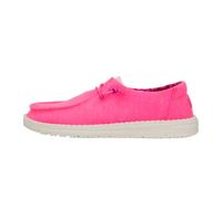 HEYDUDE - Wendy Stretch Canvas Damen - Slip-On Flache Schuhe - Ballerinas, Neon Pink, 42 EU
