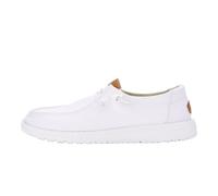 HEYDUDE - Wendy Stretch Canvas Damen - Slip-On Flache Schuhe - Ballerinas, White, 36 EU