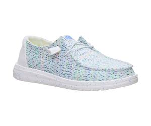 HEYDUDE Wendy Stretch Polyester Damen Loafers Weiß/Mehrfarbig EU 40,5 / UK 7