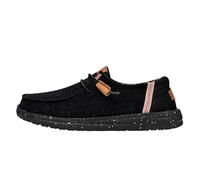 HEYDUDE Wendy Washed Canvas Damen - Slip on Flache Schuhe - Mokassin Stil, Black, 39