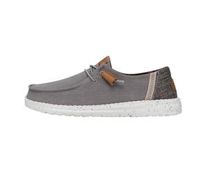 HEYDUDE Wendy Washed Canvas Damen - Slip on Flache Schuhe - Mokassin Stil, Grey, 36