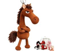 Heyhaho 2026 Year of The Horse Lucky Mascot, Soft Horse Keychain Ornament for New Year Good Luck Gift (Brown)
