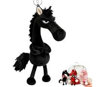 Heyhaho 2026 Year of The Horse Lucky Mascot, Soft Horse Keychain Ornament for New Year Good Luck Gift (Black)