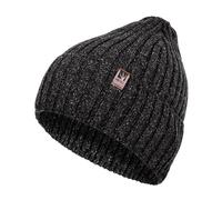HEYO Herren Wintermütze - warme Strickmütze aus Wolle und Seide Beanie Mütze mit Umschlag Made in EU H25010 (DE/NL/SE/PL, Alphanumerisch, Einheitsgröße, Grau)