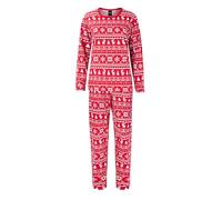 HEYO Schlafanzug Damen Lang Pyjama 100% Baumwolle Zweiteiliges Set Langarm Shirt Lange Pyjamahose Weihnachtspyjama (DE/NL/SE/PL, Alphanumerisch, XL, Regular, Regular, Standard, Norweger Muster)