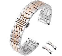 HEYOZURY Edelstahl Uhrenarmbänder Metall uhrarmband mit Geraden und Gebogenen Ende 12mm 14mm 16mm 18mm 19mm 20mm 21mm 22mm Metal Ersatzband Armbänder Edelstahlarmband für Uhr für Herren/Damen