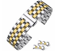 HEYOZURY Edelstahlarmband für Uhr,Metall Uhrenarmbänder Geeignet Ersatzband Armbänder für Damen&Herren,18mm 19mm 20mm 21mm 22mm 24mm Edelstahl Uhrenarmbänder