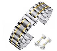HEYOZURY Uhrenarmbänder für Uhr mit Geraden und Gebogenen Ende 16mm,18mm,19mm,20mm,22mm,24mm Metal Ersatzband Armbänder für Herren/Damen