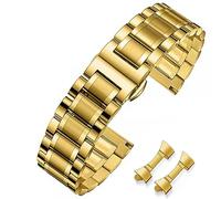 HEYOZURY Uhrenarmbänder für Uhr mit Geraden und Gebogenen Ende 16mm,18mm,19mm,20mm ,22mm,24mm Metal Ersatzband Armbänder für Herren/Damen