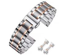 HEYOZURY Uhrenarmbänder für Uhr mit Geraden und Gebogenen Ende 16mm,18mm,19mm,20mm ,22mm,24mm Metal Ersatzband Armbänder für Herren/Damen