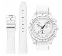 HEYOZURY Uhrenarmbandfür 20mm Omega x Swatch MoonSwatch Rolex Watch Silikon Männer mit Edelstahl Faltschließe Ersatz Armband Original Armband Omega x Swatch MoonSwatch Speedmaster