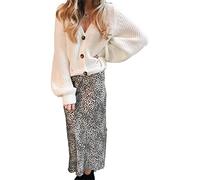 HEYPORK Damen Herbst Winter Warm Bequem Pullover Casual Mode Strickjacke Strickpullover Frauen Einfarbiger Pullover Cardigan Gekürzte Strickwaren(Weiß, XL)