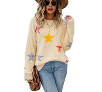 HEYPORK Damen Herbst Winter Warm Bequem Pullover Casual Mode Strickjacke Strickpullover Frauen Herbst und Winter Rundhals Bottoming Shirt Nerz Pullover Strickpullover(Aprikose, L)