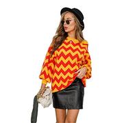 HEYPORK Damen Herbst Winter Warm Bequem Pullover Casual Mode Strickjacke Strickpullover Frauen Pullover Halblang Rundhals Laternenärmel Pullover(Gelb, L)