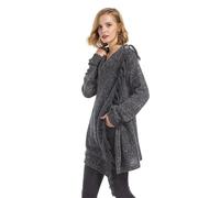 HEYPORK Damen Herbst Winter Warm Bequem Pullover Casual Mode Strickjacke Strickpullover Frauen Quastenstrickpullover Jacke(Dunkelgrau, L)