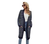 HEYPORK Damen Herbst Winter Warm Bequem Pullover Casual Mode Strickjacke Strickpullover Frauen Winter Strickjacke Modische Bunte Jacke(Blau, M)