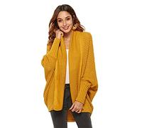 HEYPORK Damen Herbst Winter Warm Bequem Strickjacke Strickpullover Frauen Winter Jacke Pullover (Gelb, Einheitsgröße)