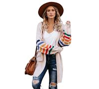 HEYPORK Damen Strickjacke Casual Mode Pullover - Warm Bequem Strickpullover für Herbst Winter - Women's Patchwork Loose Knit Top